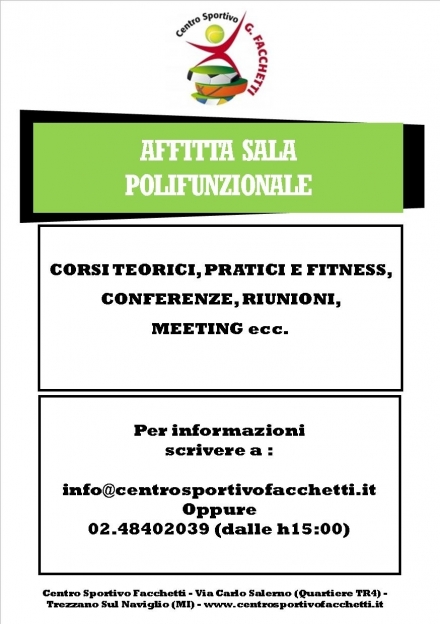 Affitto Sala Polifunzionale - Centro Sportivo G.Facchetti